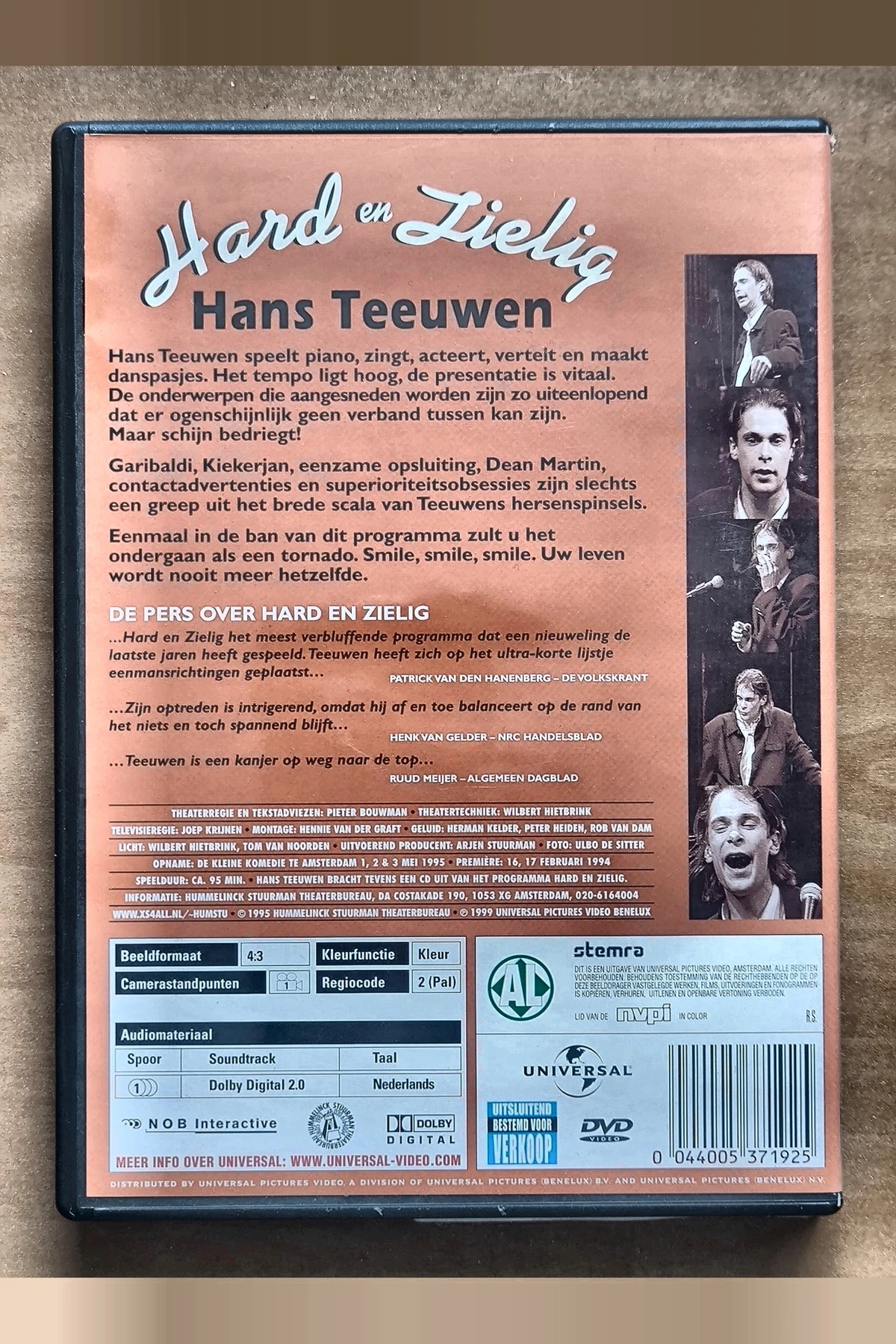 Hans Teeuwen: Hard en zielig - Achterkant