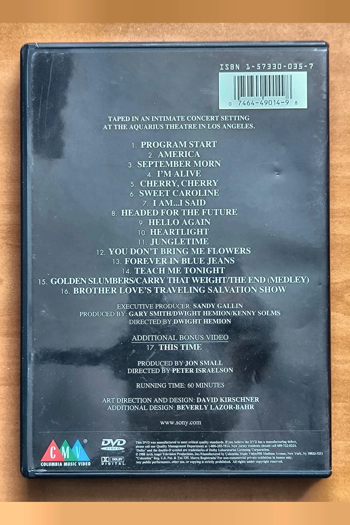 Neil Diamond: Greatest Hits Live - Achterkant