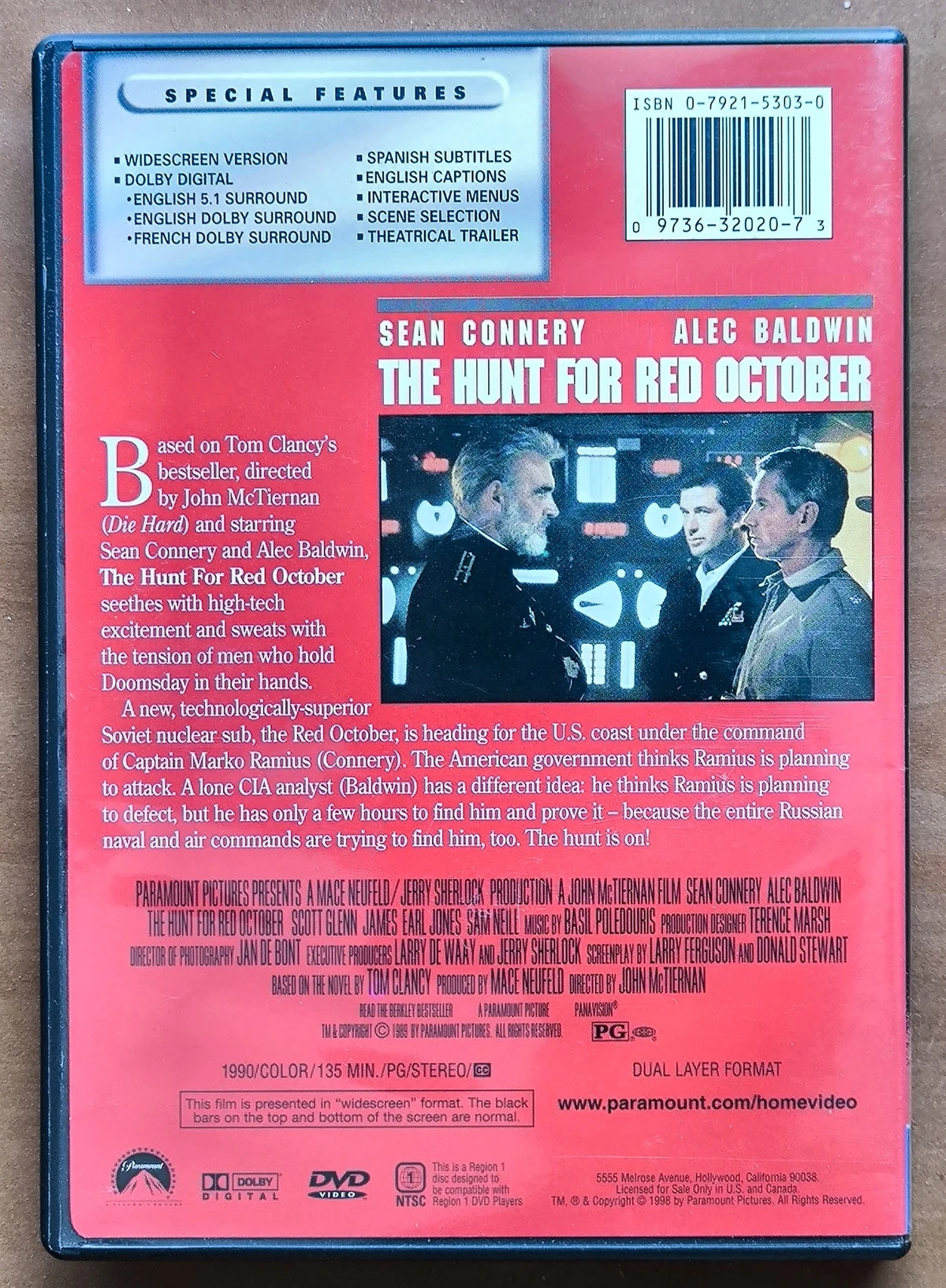 The Hunt for Red October - Achterkant