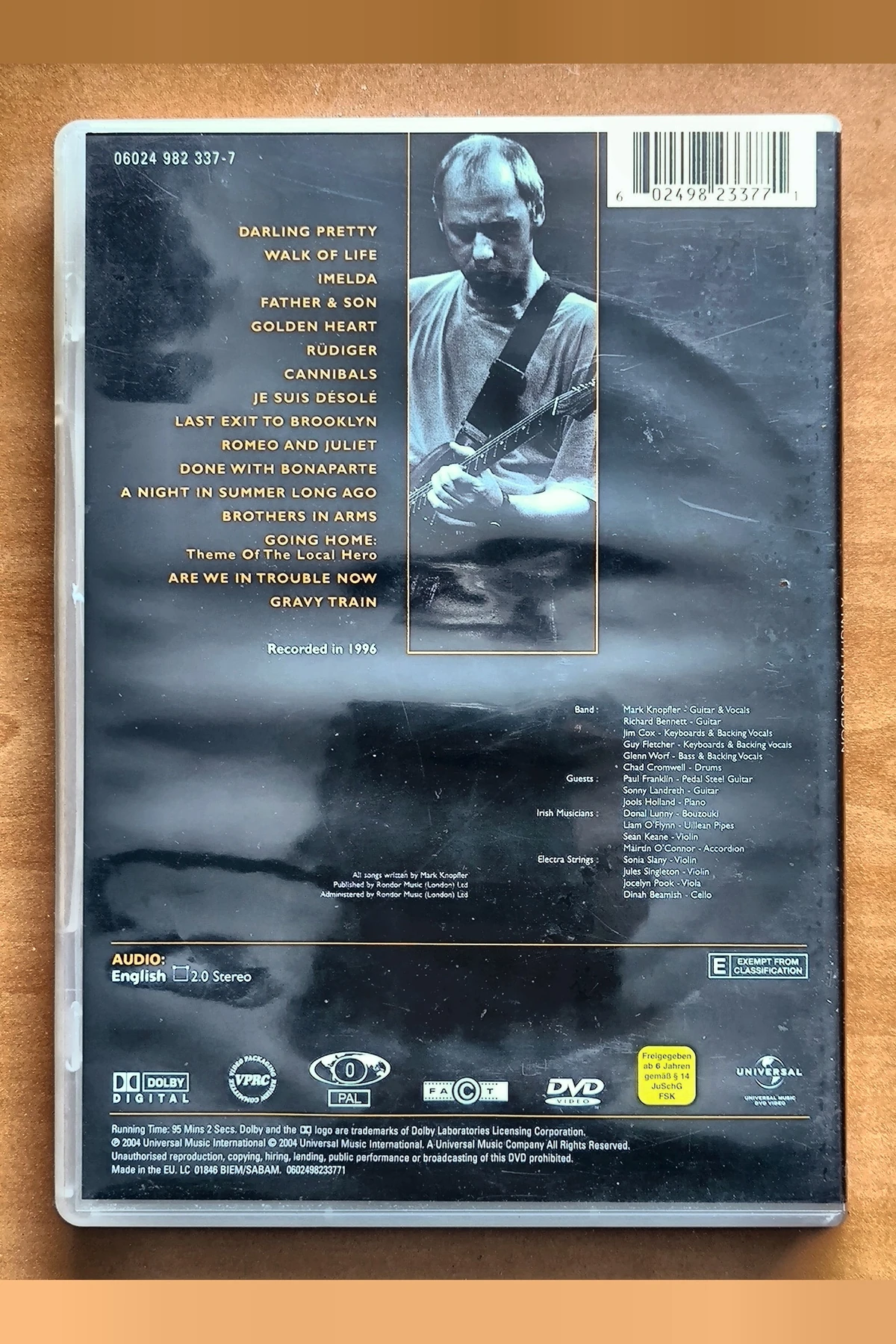 Mark Knopfler: One Night In London - Achterkant