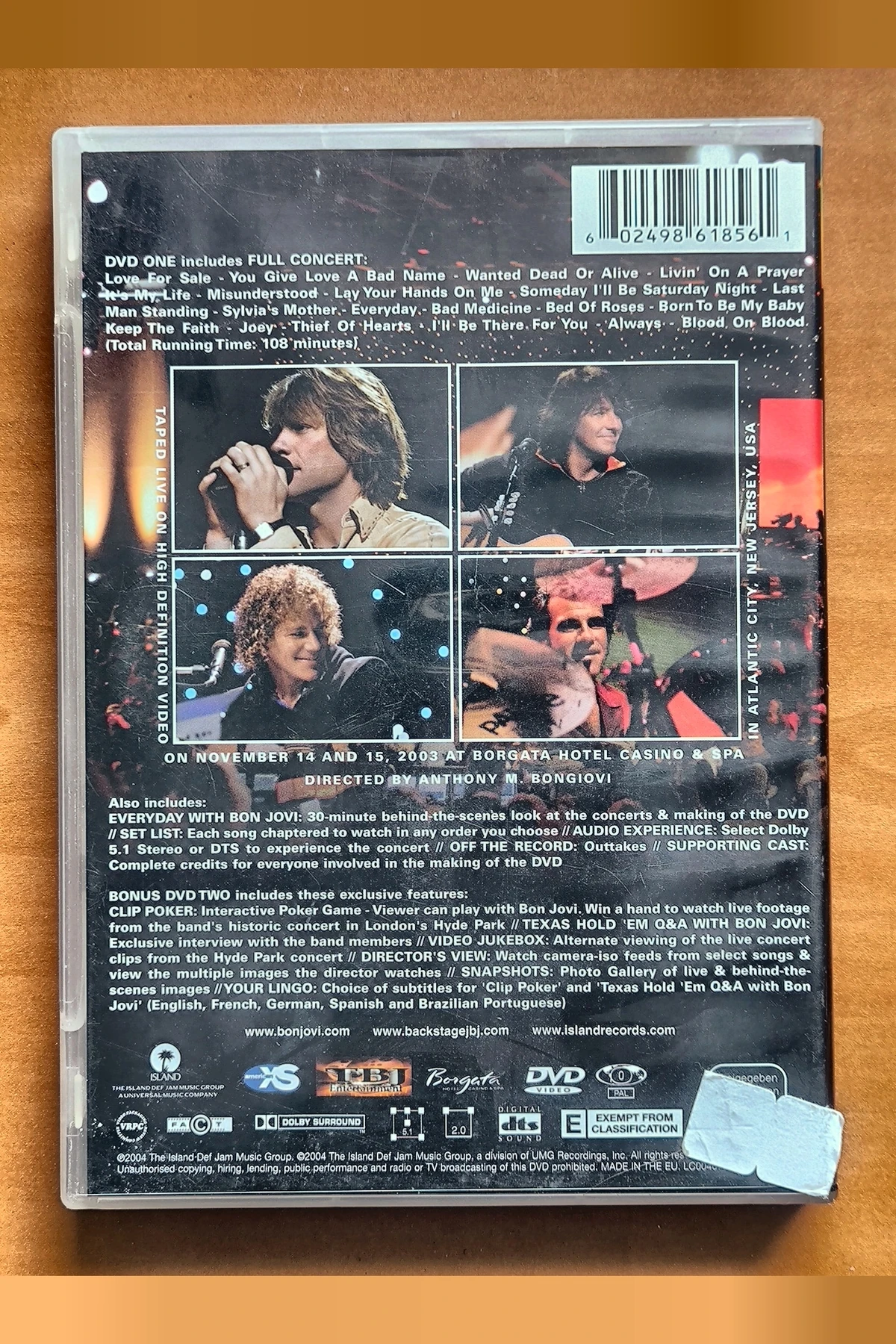 Bon Jovi: This Left Feels Right - Live - Achterkant