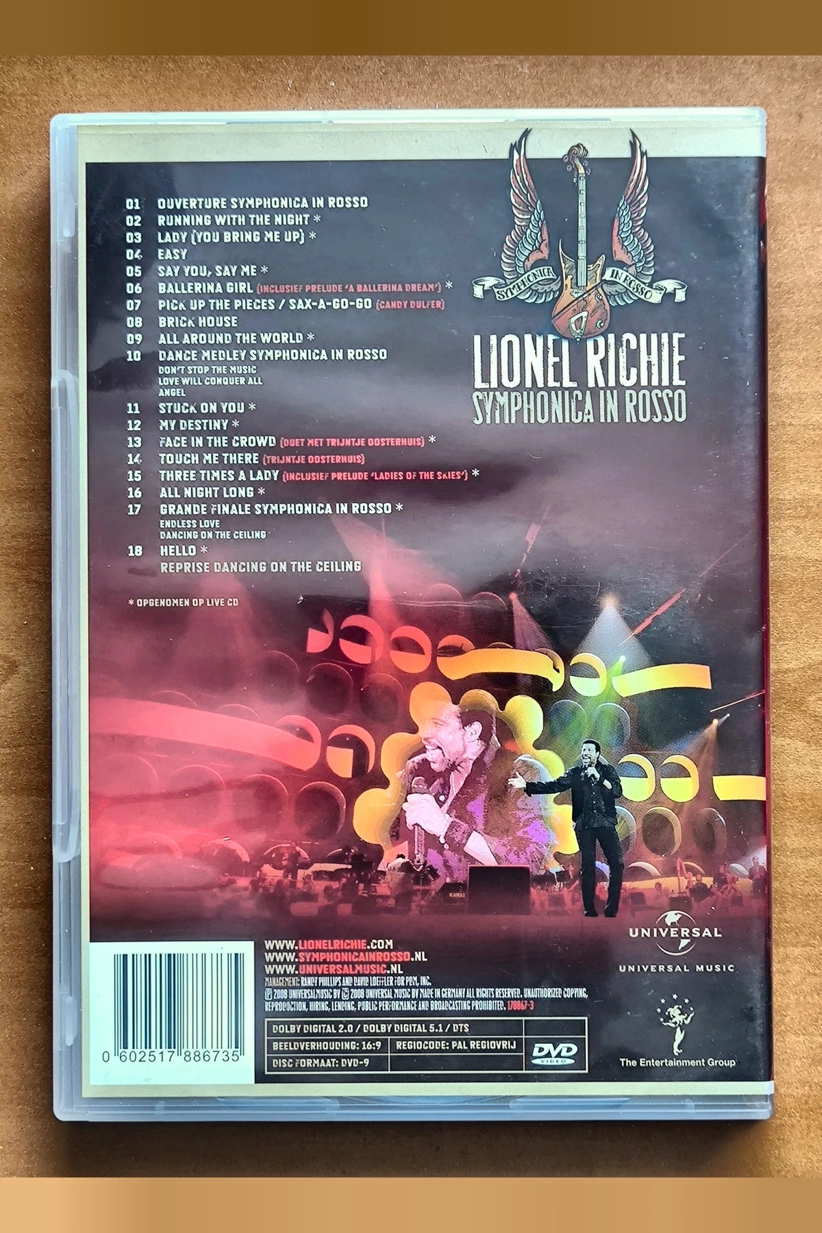 Lionel Richie: Symphonica in Rosso - Achterkant
