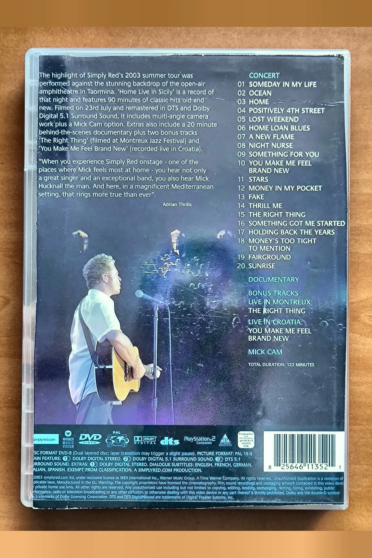 Simply Red: Home Live In Sicily - Achterkant