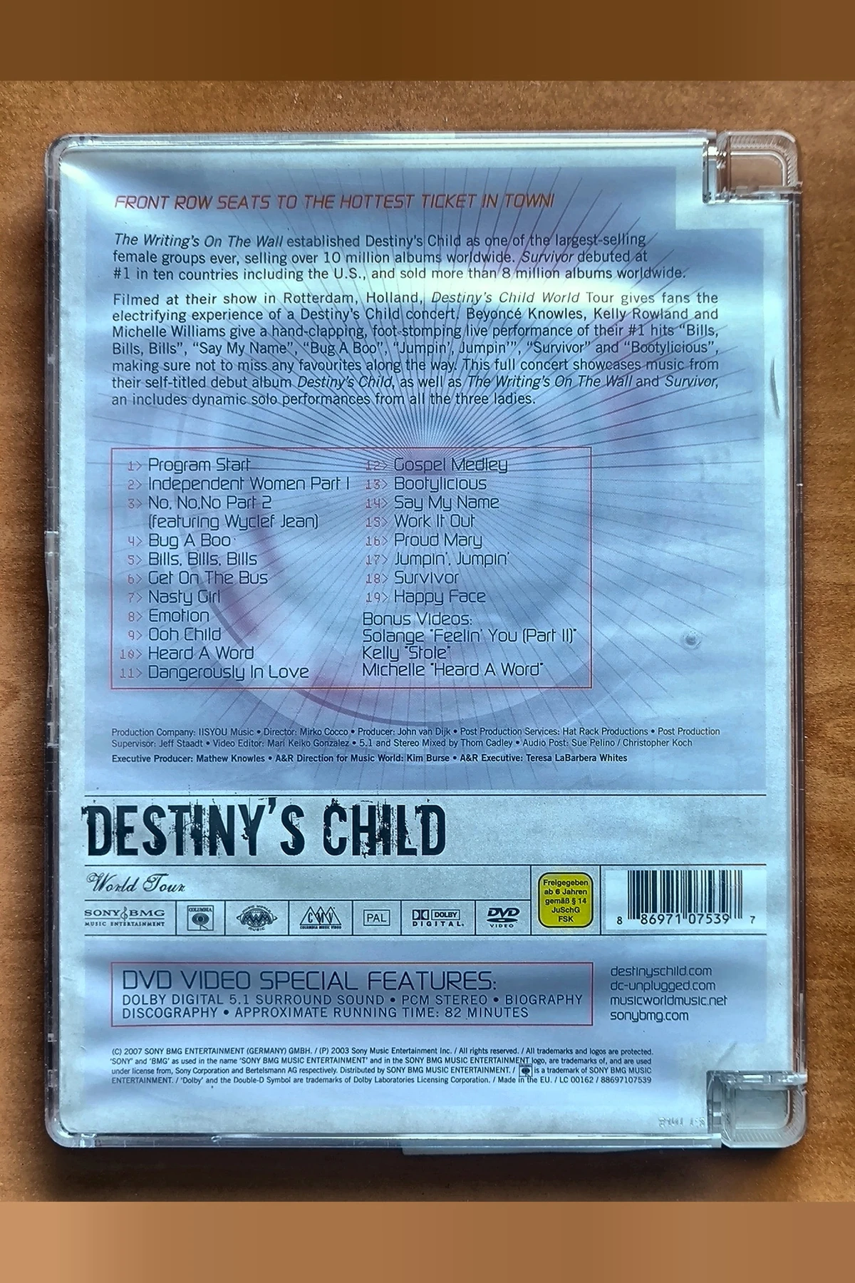 Destiny's Child: World Tour - Achterkant