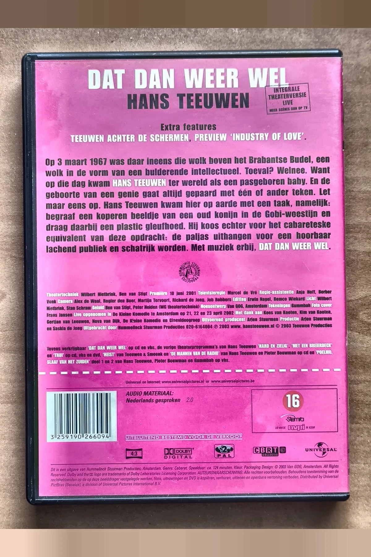 Hans Teeuwen: Dat dan weer wel - Achterkant
