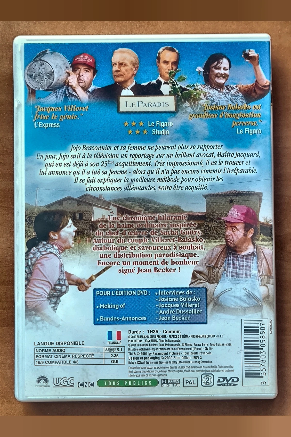 Crime in Paradise / Un Crime au Paradis - Achterkant