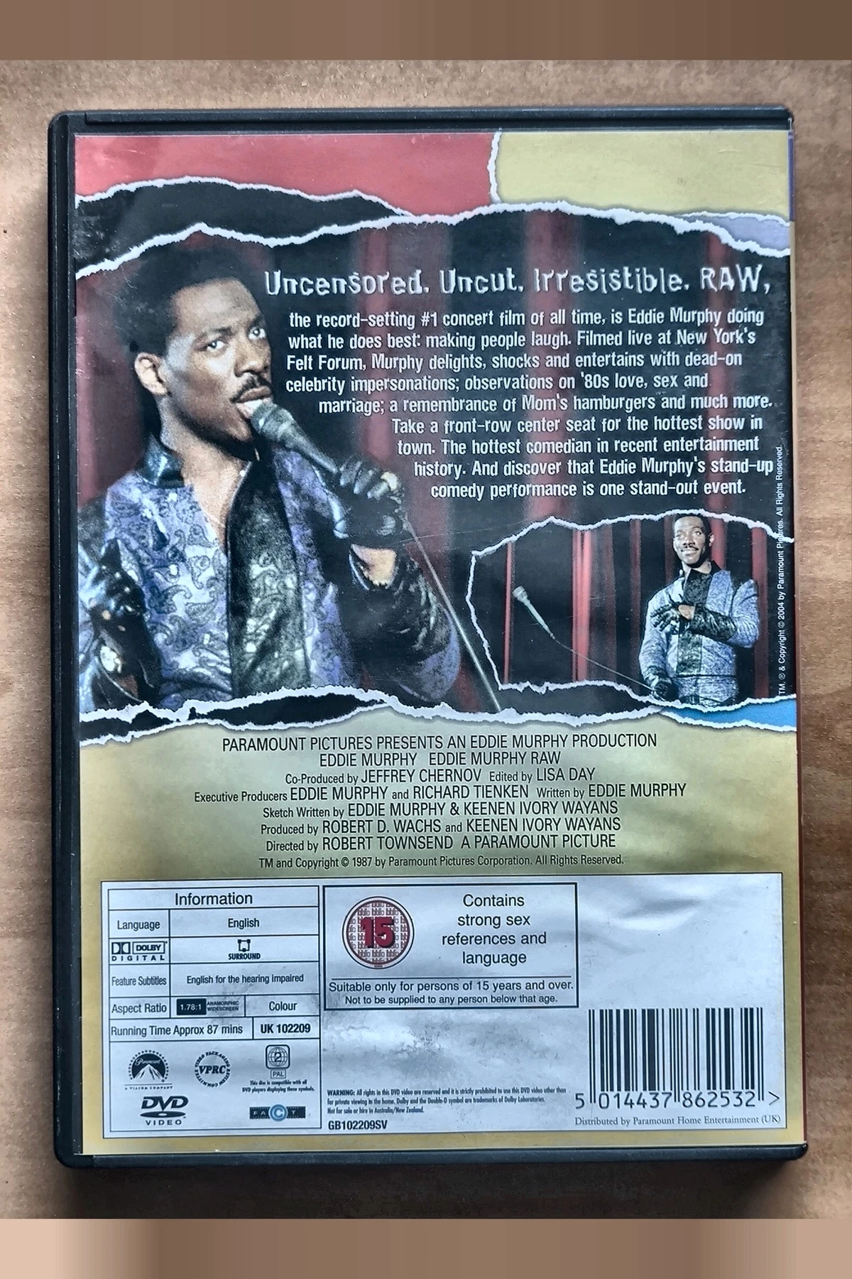 Eddie Murphy: Raw - Achterkant