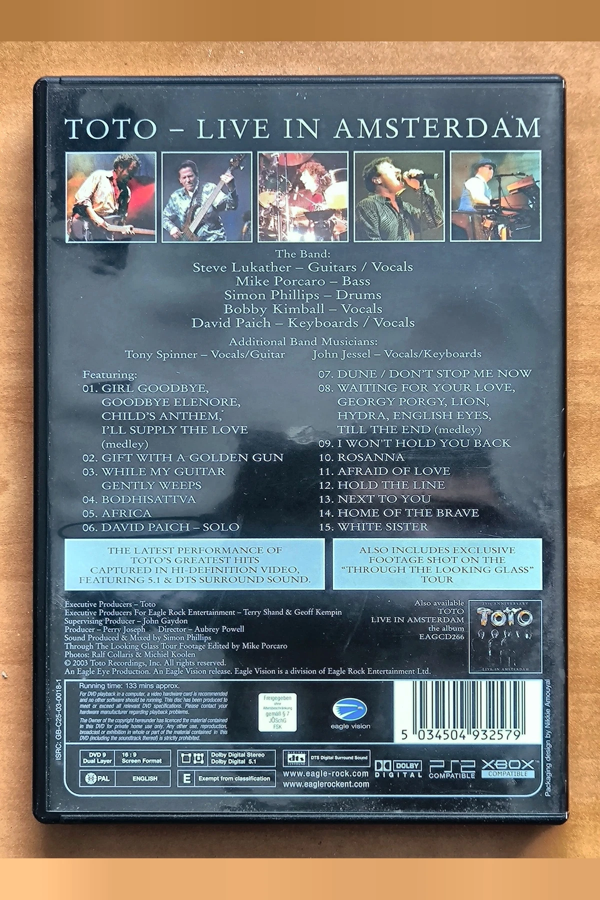 Toto: 25th Anniversary Live - Achterkant