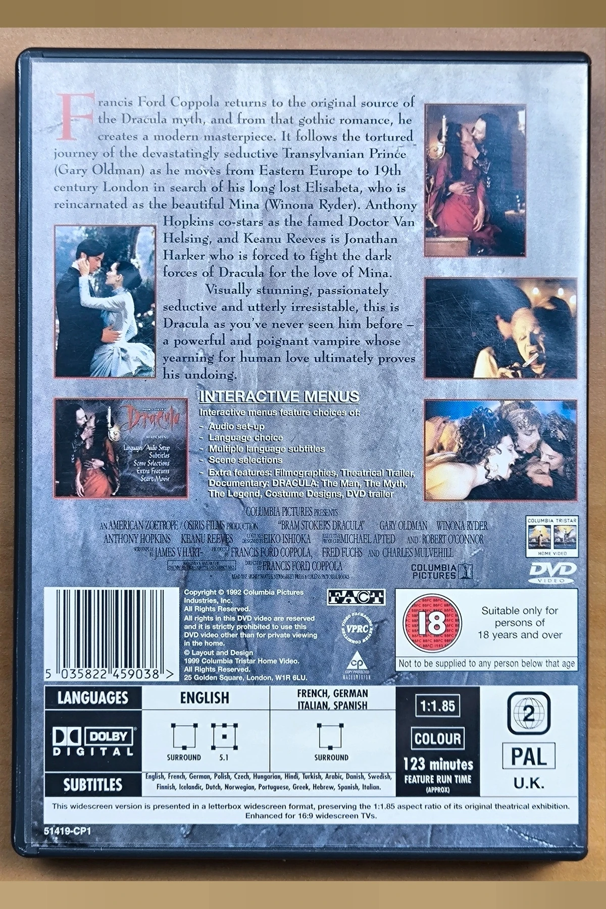 Bram Stoker's Dracula - Achterkant