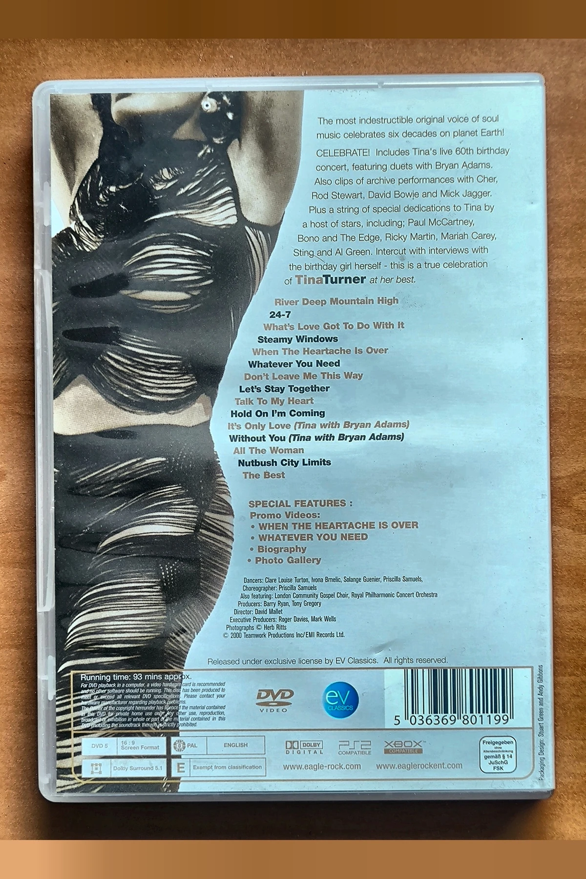 Tina Turner: Celebrate Live 1999 - Achterkant