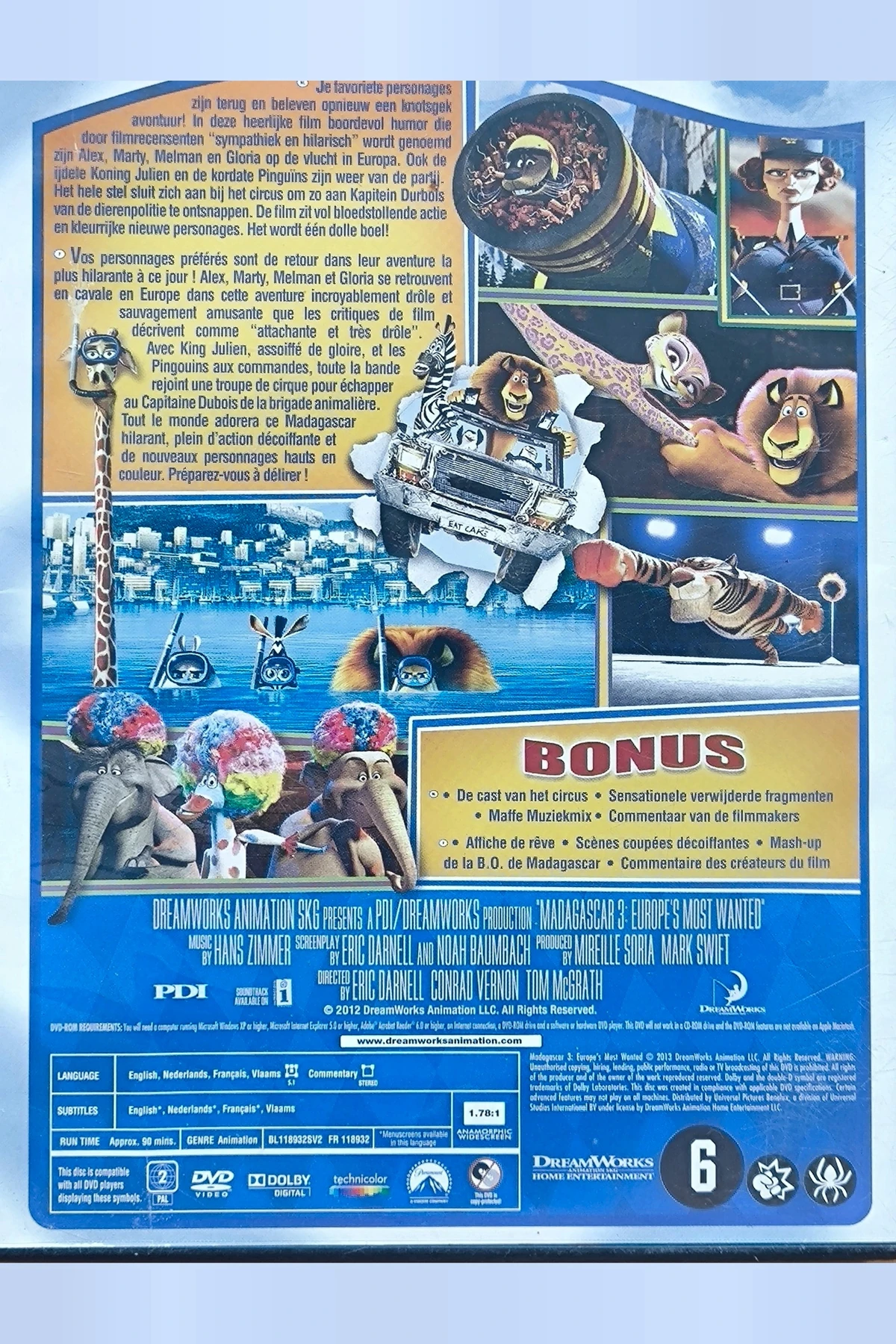 Madagascar 3: Europe's Most Wanted - Achterkant