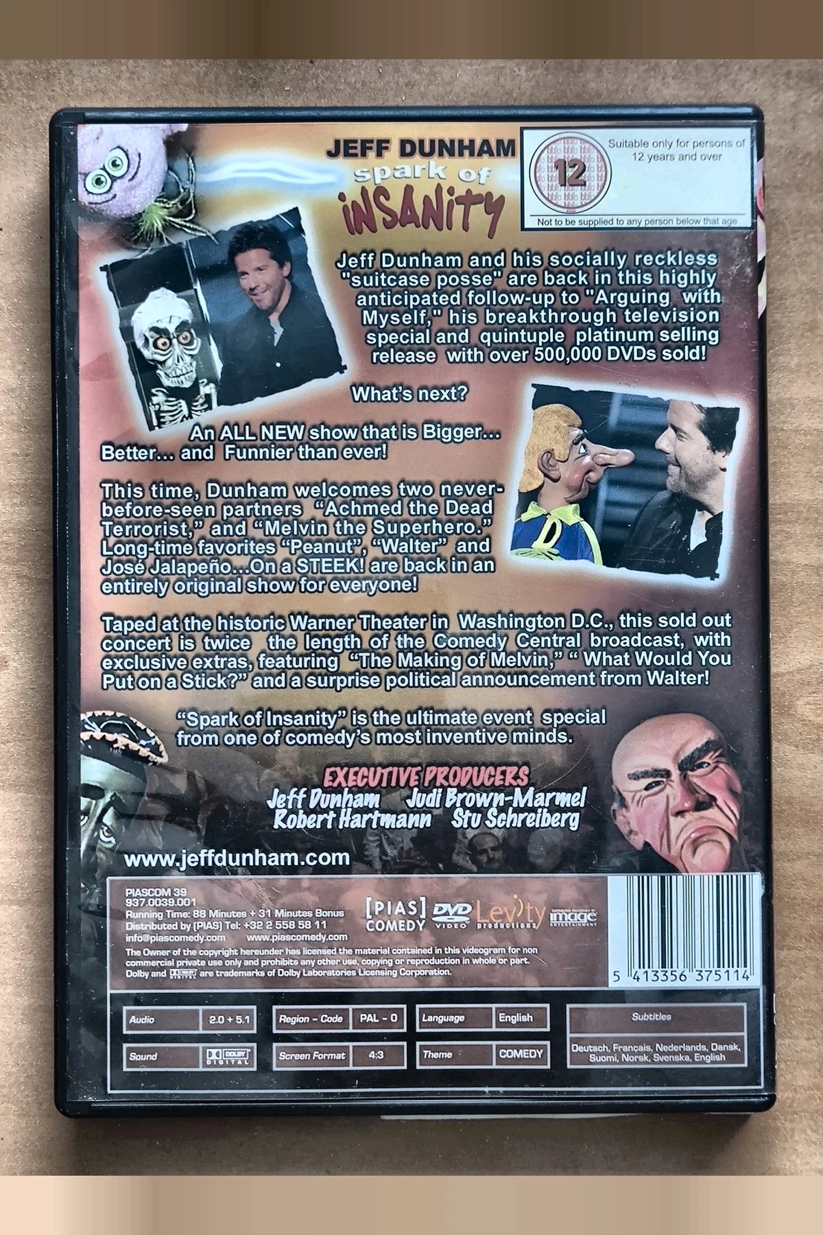 Jeff Dunham: Spark of Insanity - Achterkant