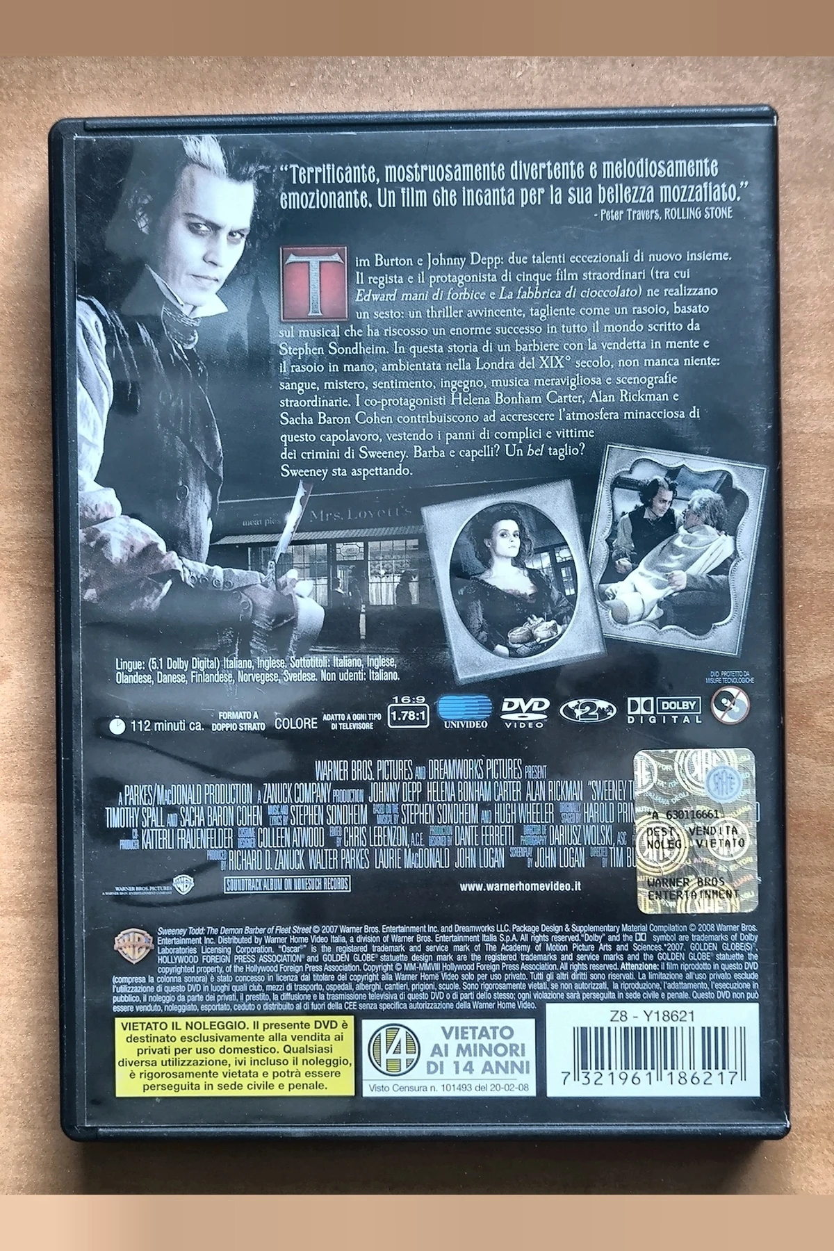 Sweeney Todd: The Demon Barber of Fleet Street - Achterkant