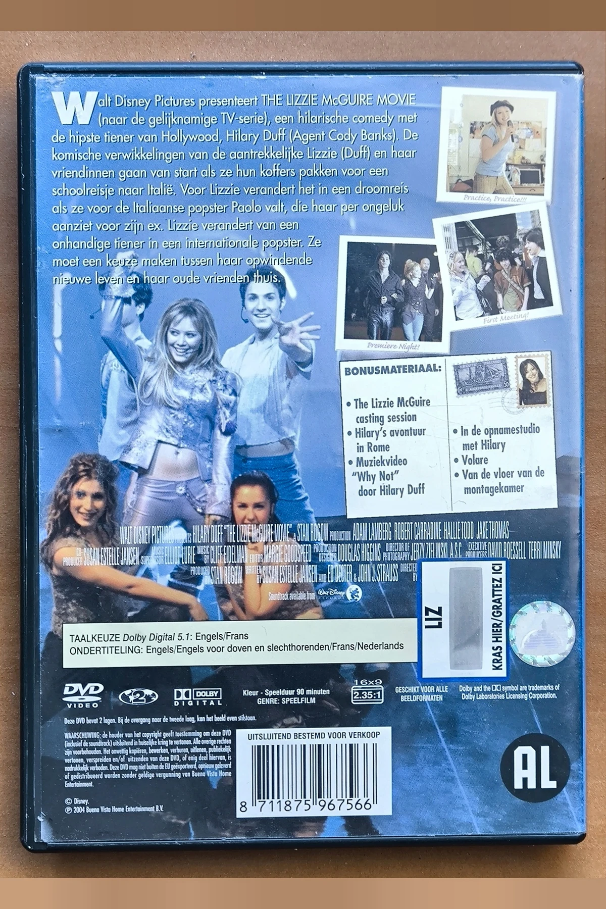 The Lizzie McGuire Movie - Achterkant