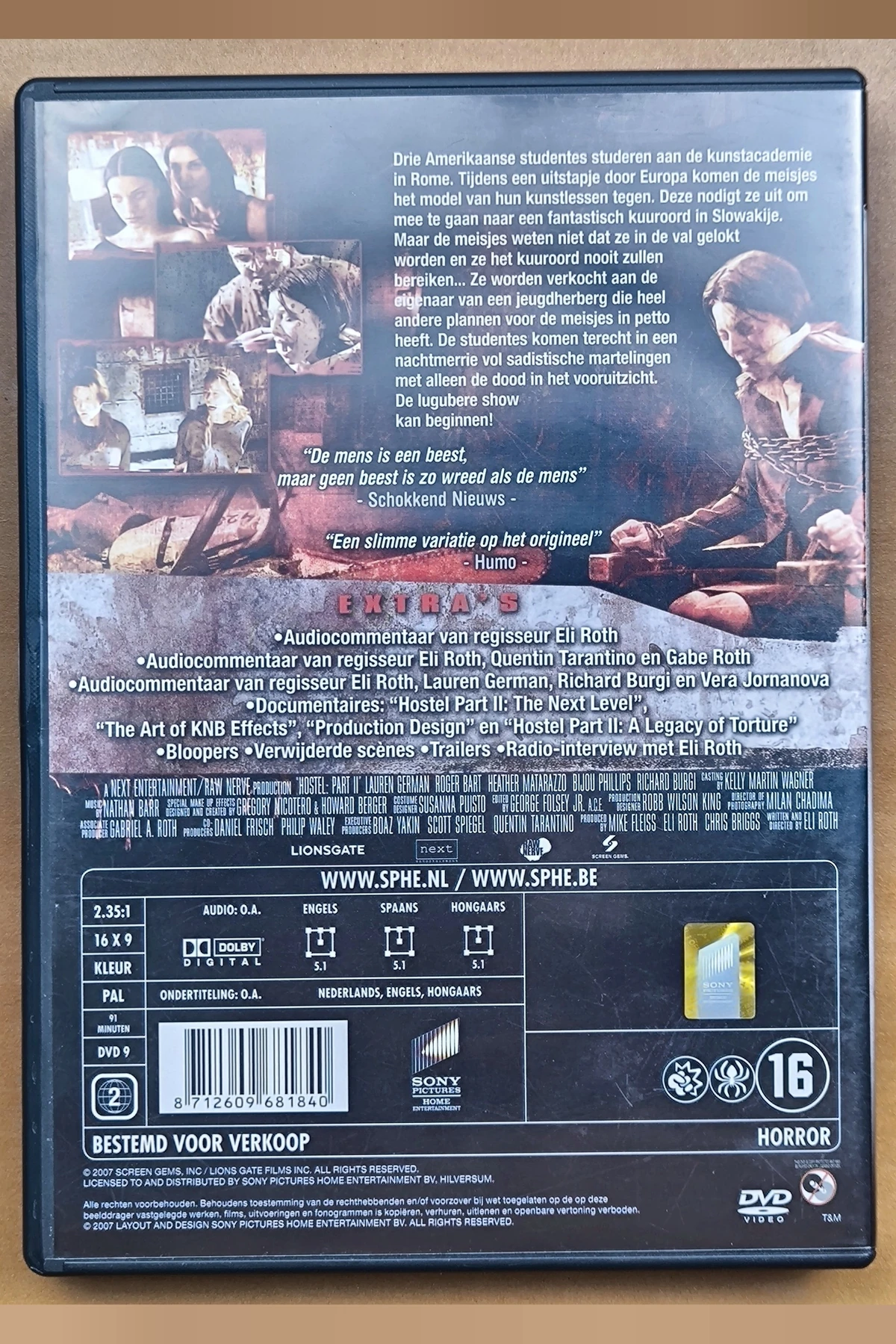 Hostel: Part II - Achterkant