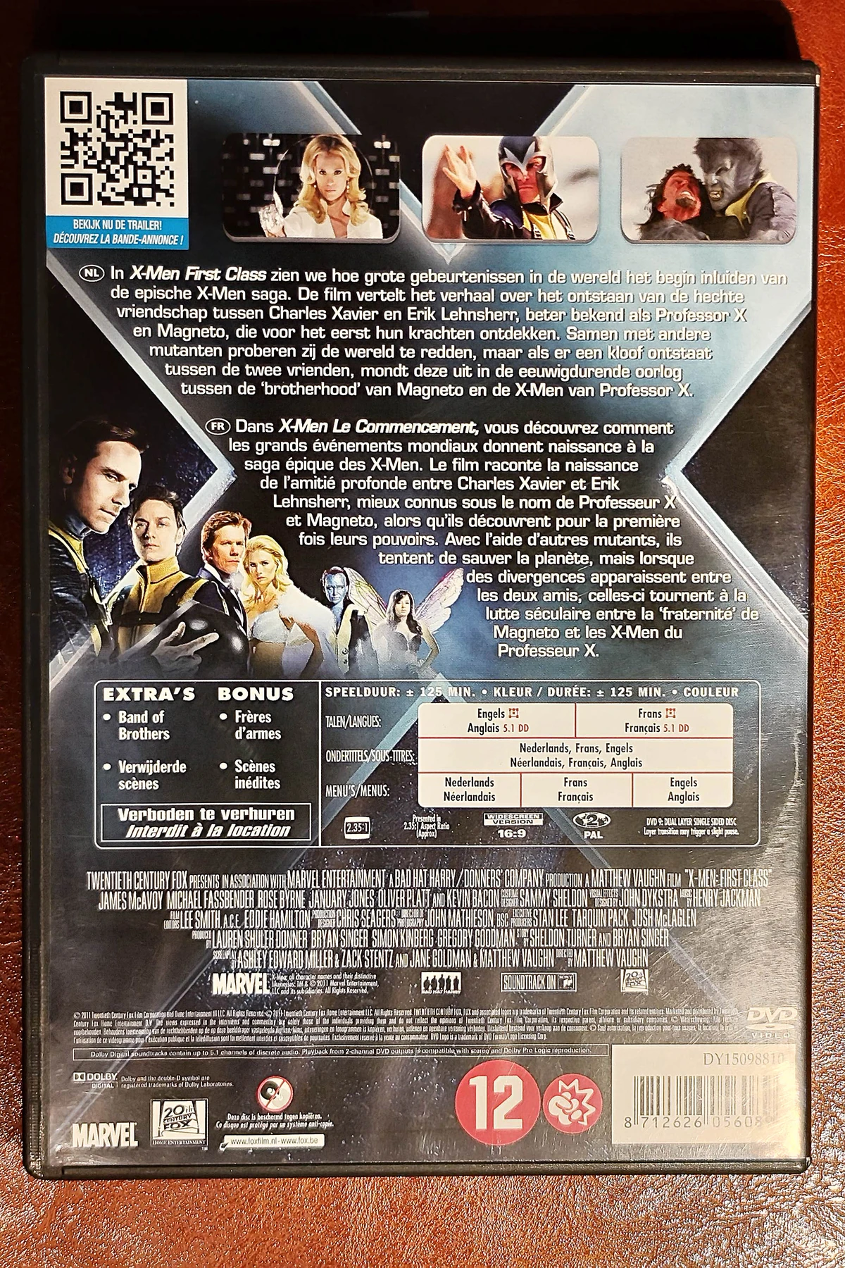 X-Men: First Class - Achterkant