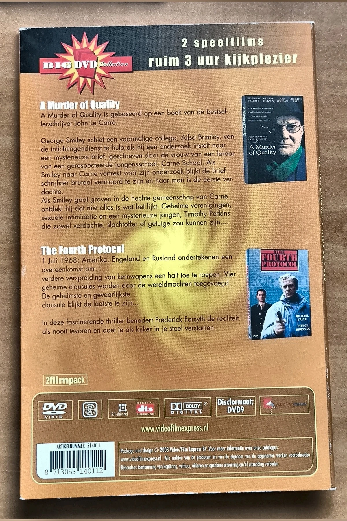 A Murder Of Quality / The Fourth Protocal - Voorkant