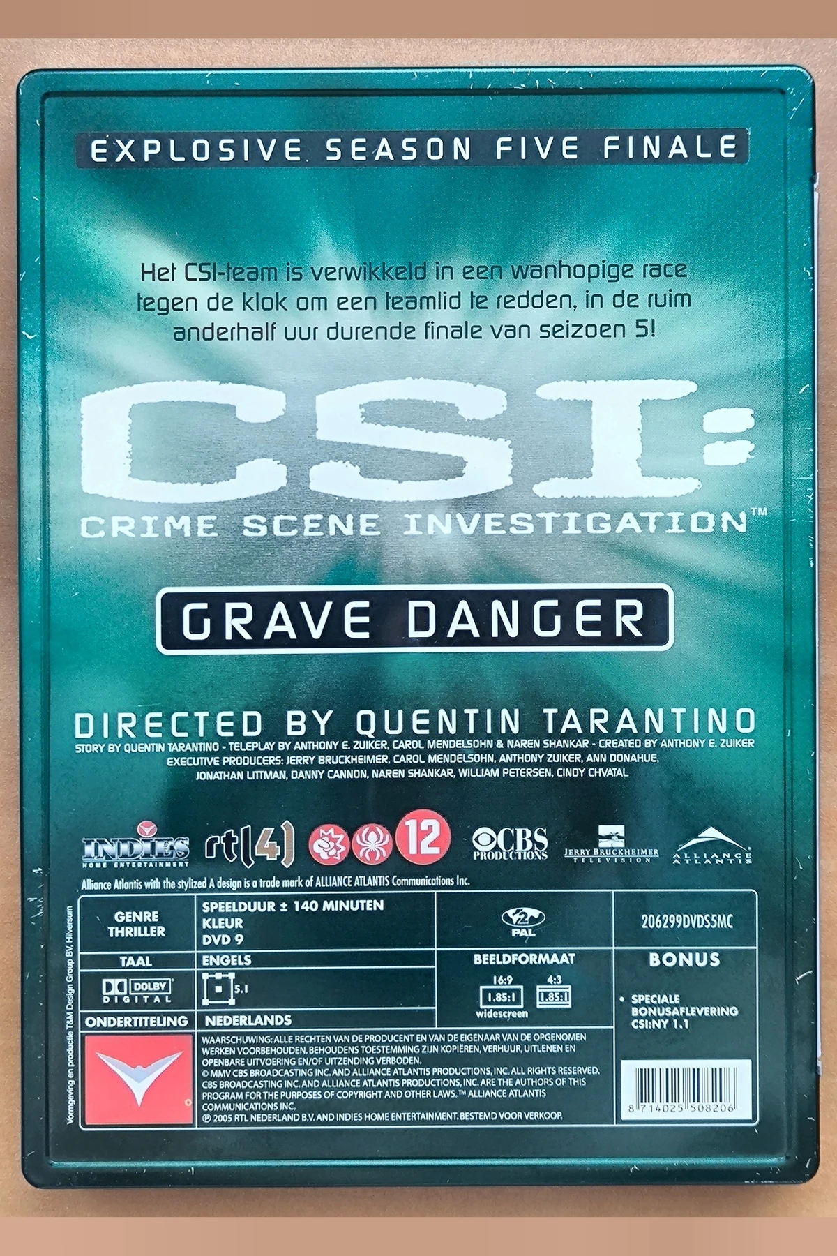 CSI: Crime Scene Investigation: Grave Danger - Achterkant