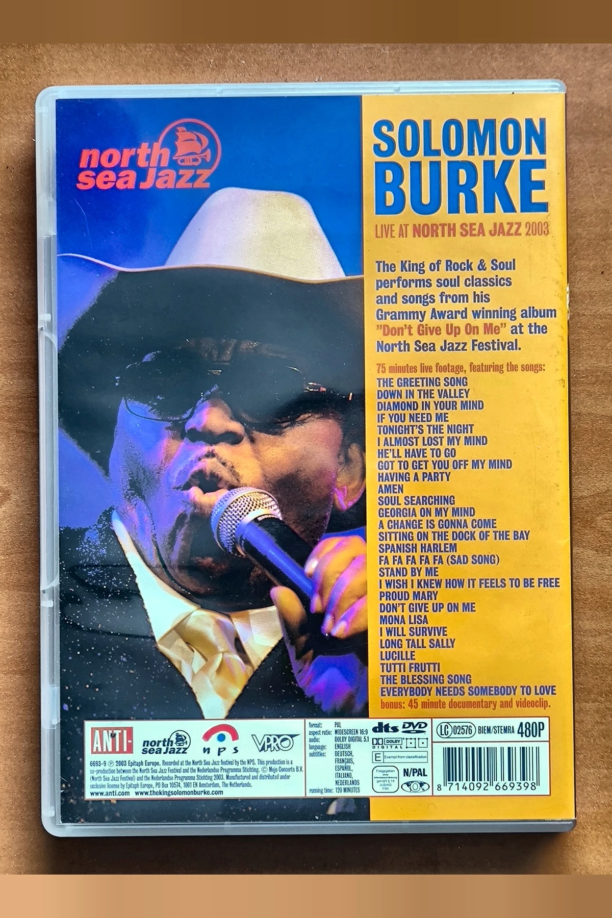 Solomon Burke: Live At North Sea Jazz - Achterkant