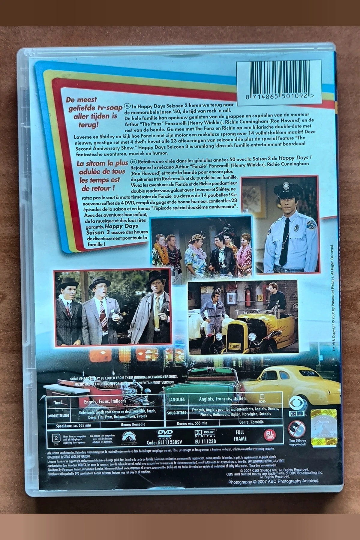 Happy Days: Season 3 - Achterkant