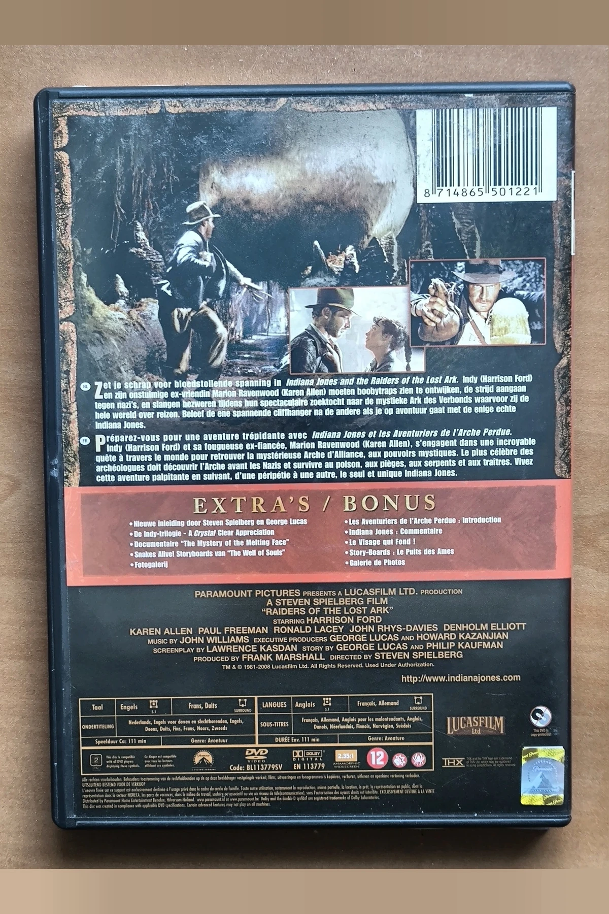 Raiders of the Lost Ark - Achterkant