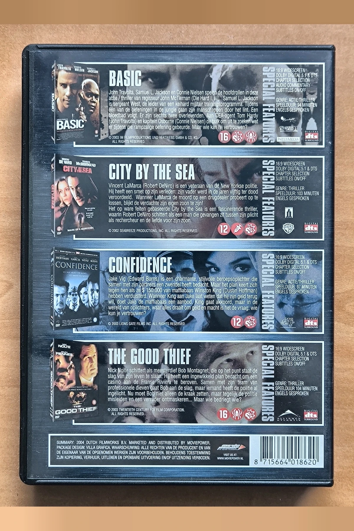 Moviebox Basic / City by the Sea / Confidence / The Good Thief - Achterkant