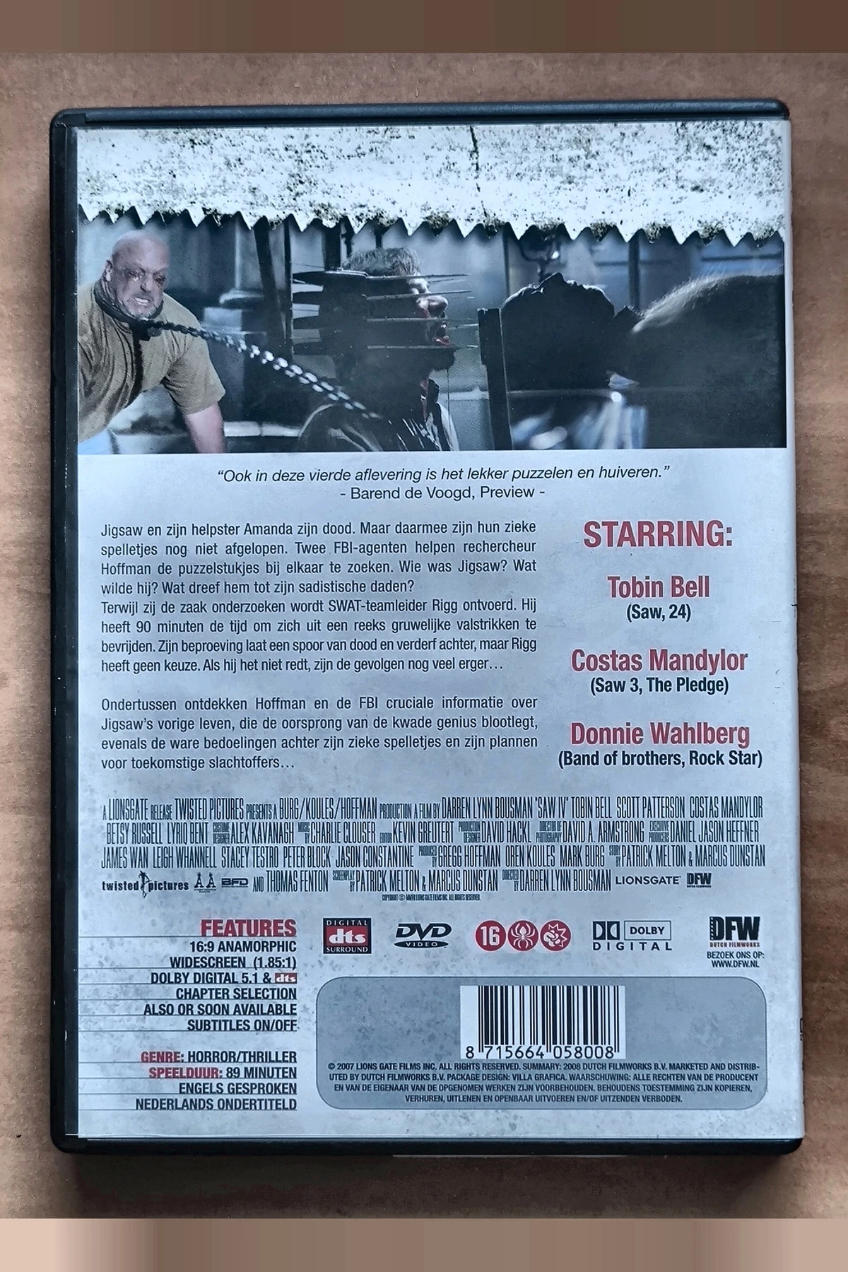 Saw IV - Achterkant