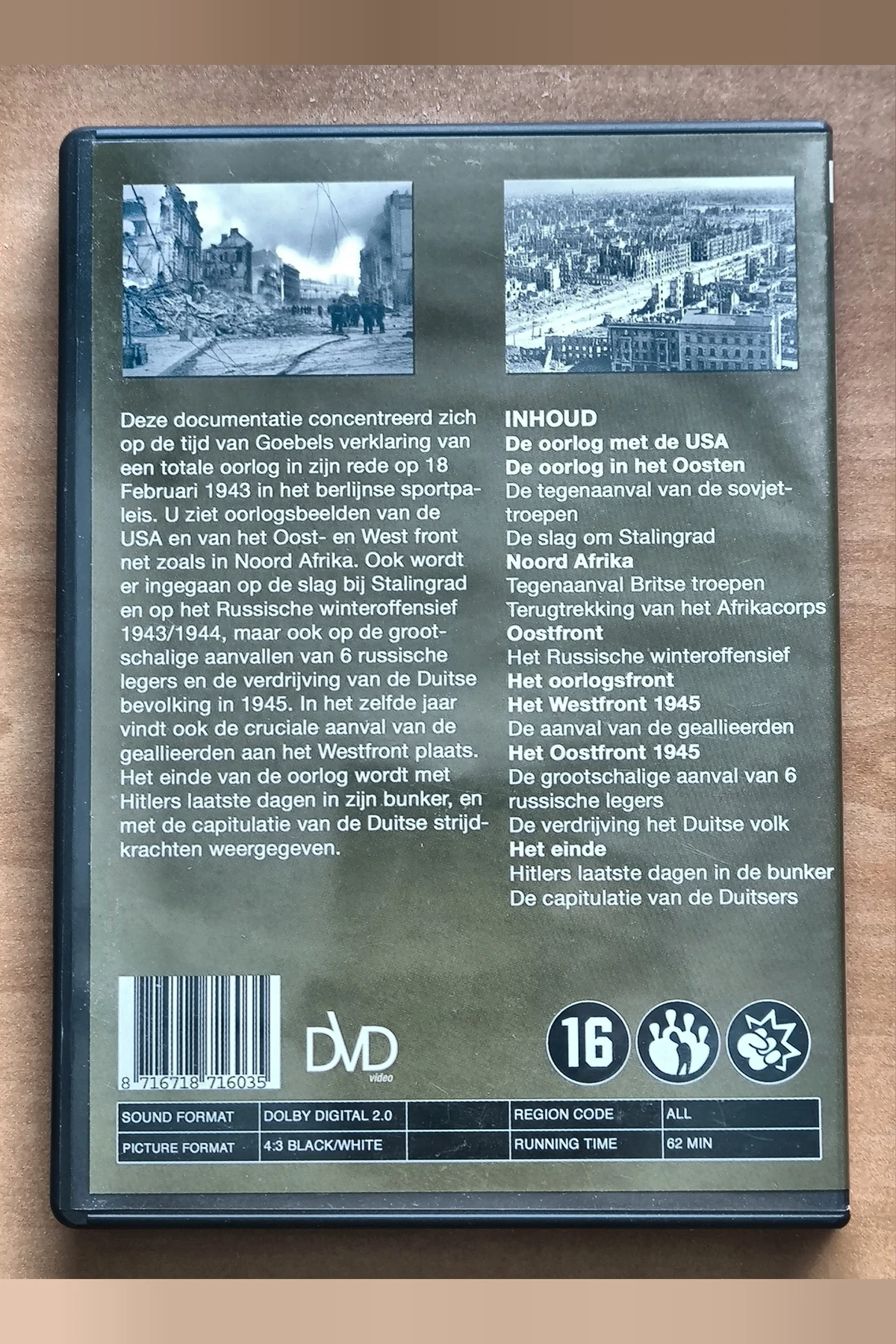 Oorlogsfront - De Totale oorlog - Achterkant
