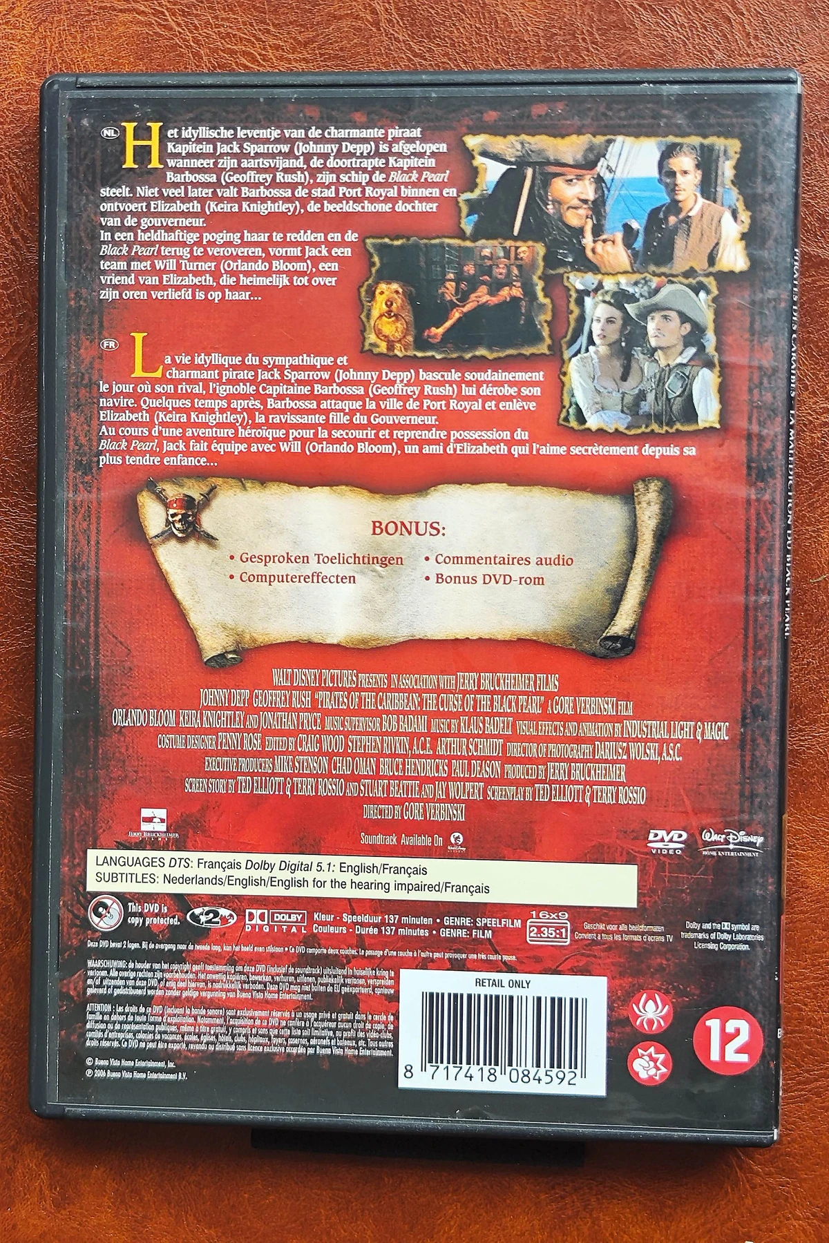 Pirates of the Caribbean: The Curse of the Black Pearl - Achterkant