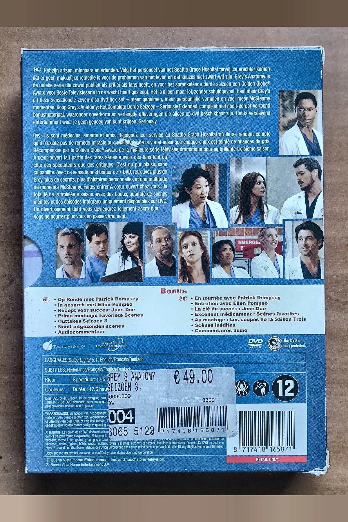 Grey's Anatomy: Season 3 - Achterkant
