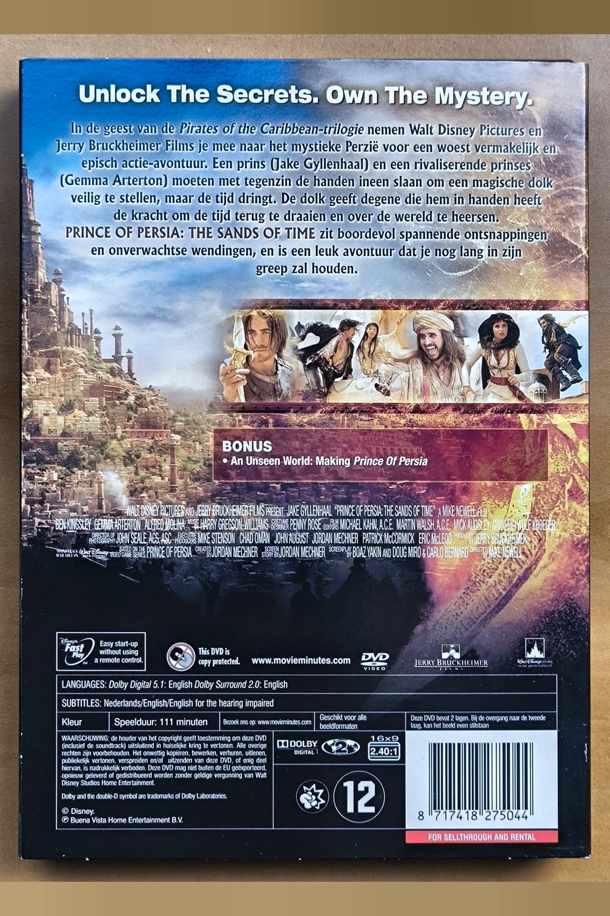 Prince of Persia: The Sands of Time - Achterkant