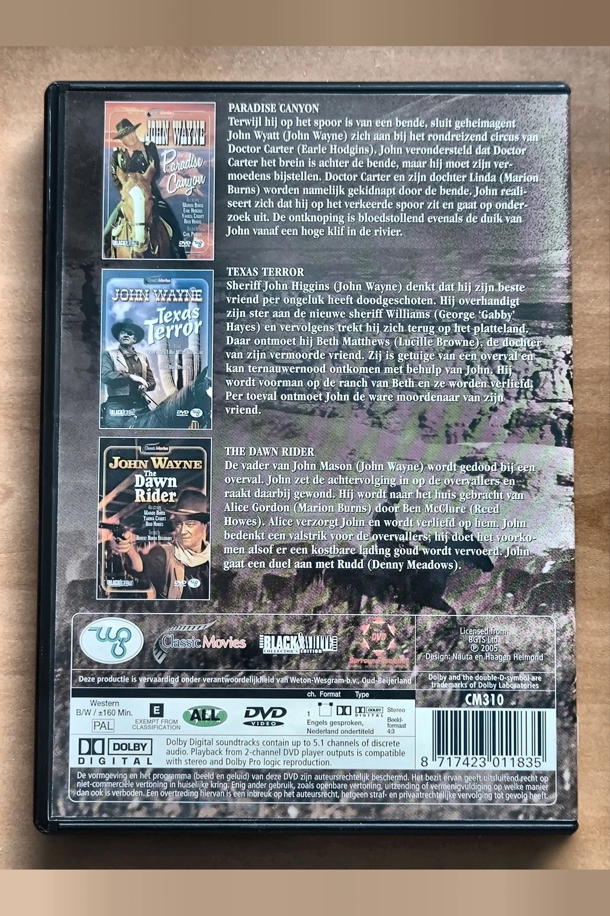 Paradise Canyon | Texas Terror | The Dawn Rider | John Wayne Collection: 3 Pack - Achterkant
