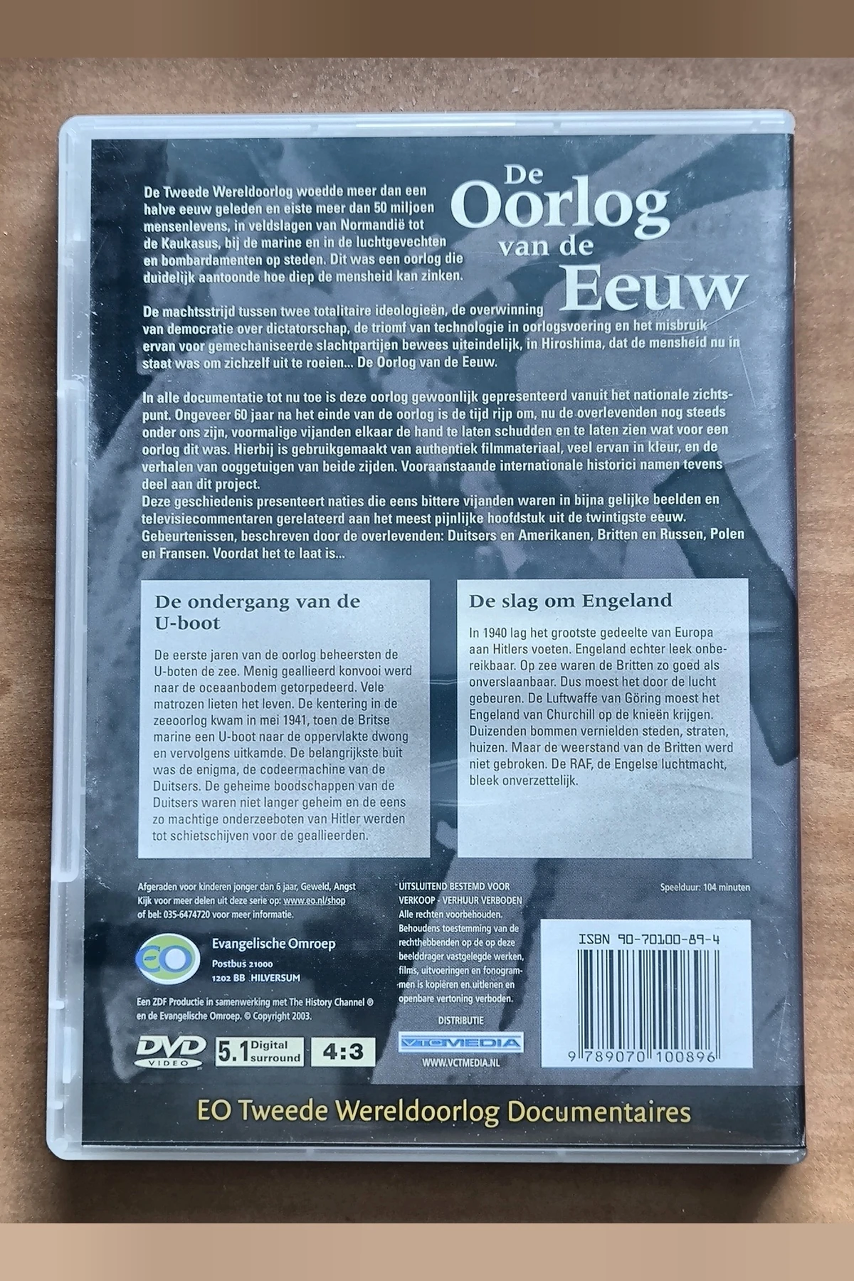 De Oorlog van de Eeuw: Deel 1 - Achterkant
