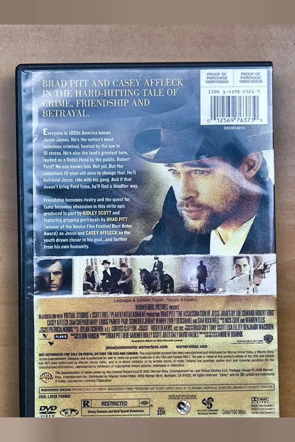 The Assassination of Jesse James by the Coward Robert Ford – achterkant