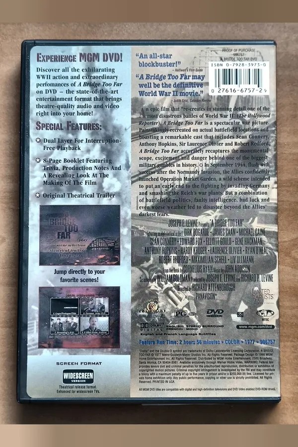 A Bridge Too Far – achterkant