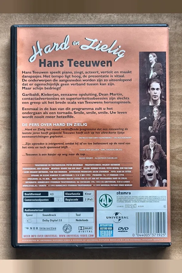 Hans Teeuwen: Hard en zielig – achterkant