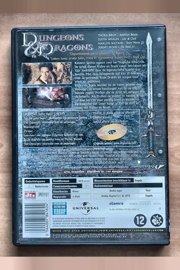 Dungeons & Dragons – achterkant