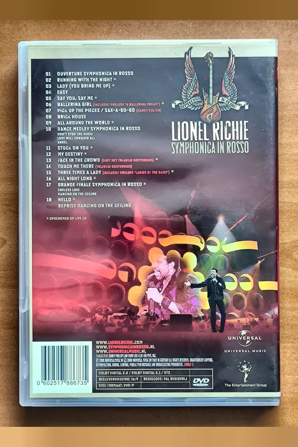 Lionel Richie: Symphonica in Rosso – achterkant