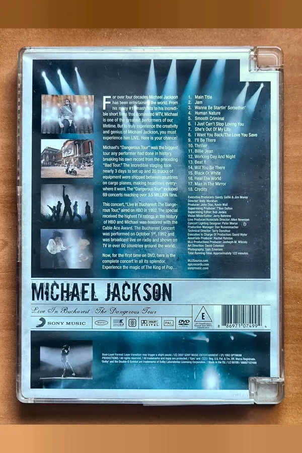 Michael Jackson Live in Bucharest: The Dangerous Tour – achterkant
