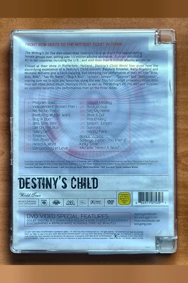Destiny's Child: World Tour – achterkant
