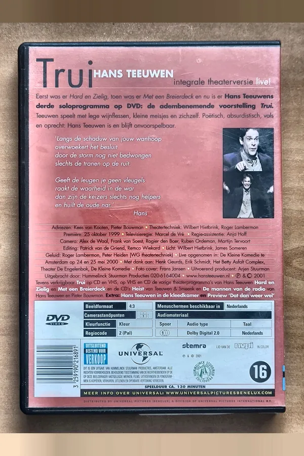 Hans Teeuwen: Trui – achterkant