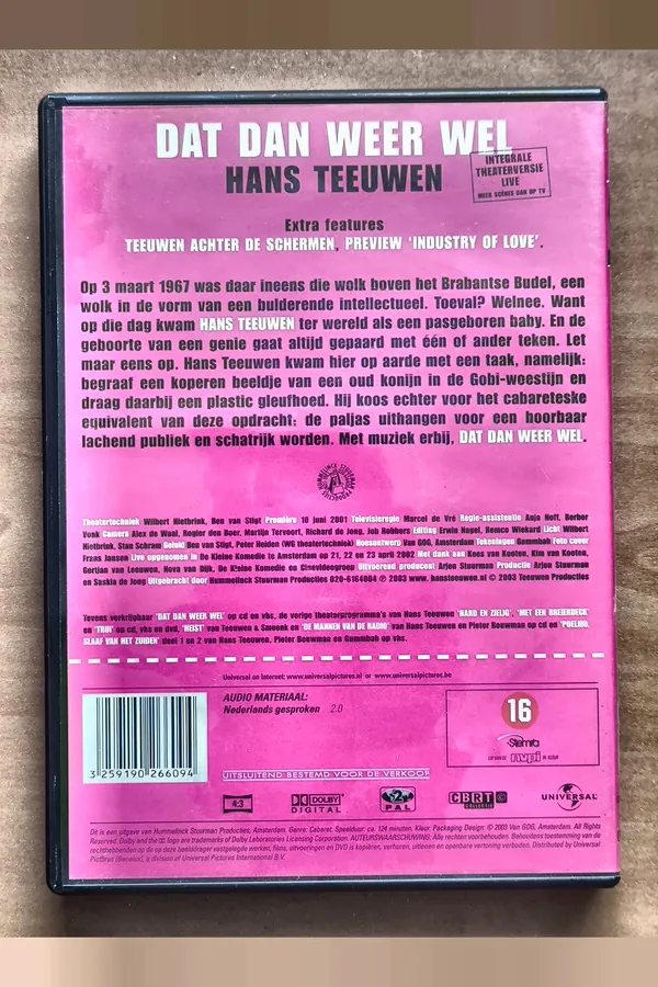 Hans Teeuwen: Dat dan weer wel – achterkant