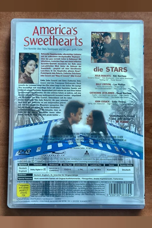America's Sweethearts – achterkant
