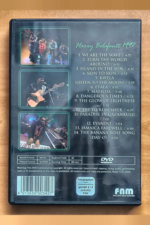 Harry Belafonte: Live In Concert – achterkant