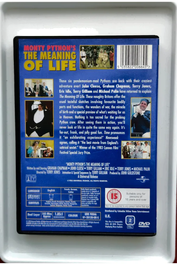 Monty Python's the Meaning of Life – achterkant
