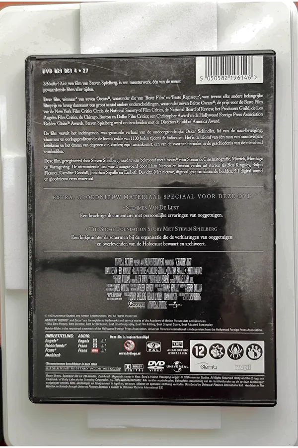 Schindler's List – achterkant