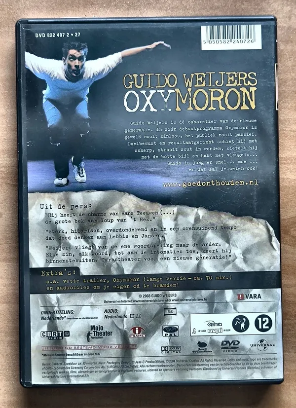 Guido Weijers: Oxymoron – achterkant