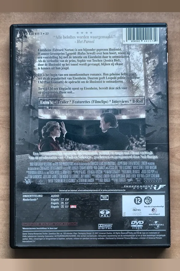 The Illusionist – achterkant