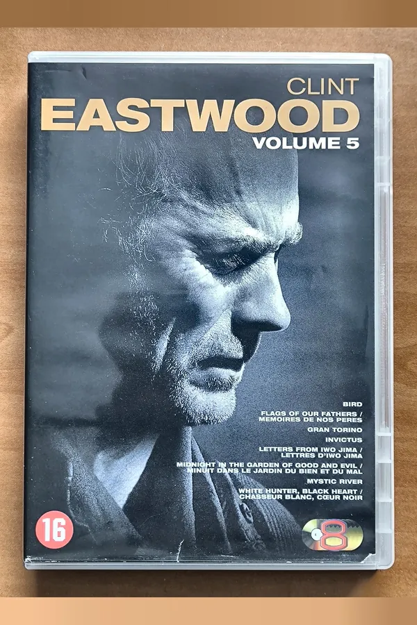 Clint Eastwood Volume 5 Bird / Flags of Our Fathers / Gran Torino / Invictus / Letters from Iwo Jima / Midnight in the Garden of Good and Evil / Mystic River / White Hunter Black Heart – voorkant