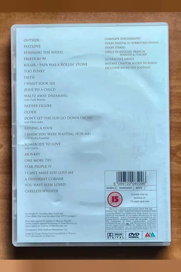 Ladies & Gentlemen: The Best of George Michael – achterkant